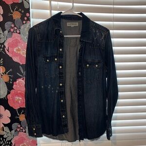 Lucky Brand Dark Denim Button Down Shirt